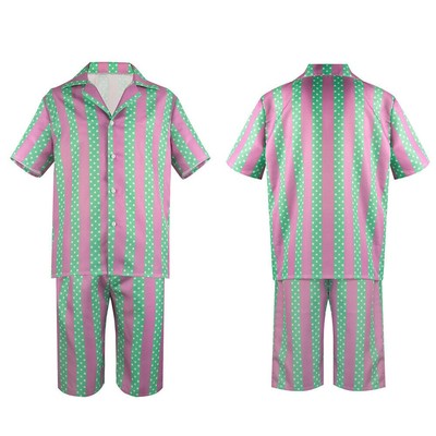 Herren Ken Kostüm Kurzarm Hemd Kurze Hose Karneval Hawaiihemd Shorts Outfit Set