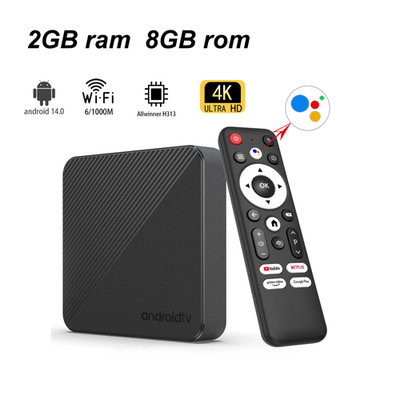 Android14 TV Box Mortal T1S 4K Smart Home Theater Allwinnerh313 Chip Wifi6 1000M