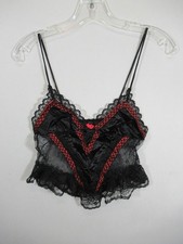 Vintage 80s Fredericks of Hollywood Satin Lace Camisole Women Small Red/Black