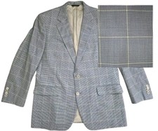 Brooks Brothers Country Club Saxxon Wool Silk Houndstooth Blazer Jacket Mens 44R
