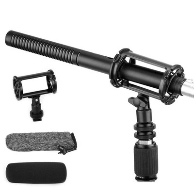 XLR Microphone BY-BM6060 Super-Cardioid Shotgun Condenser Microphone with 24 ...