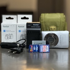 Canon PowerShot Digital ELPH SD1300 IS 12.1 MP w/ Charger & Batteries - Tested