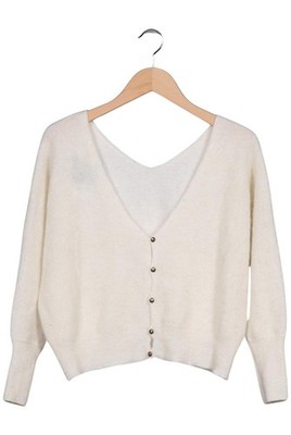 ba&sh Strickjacke Damen Cardigan Jacke Gr. EU 36 Cremeweiß #8x9m1oz