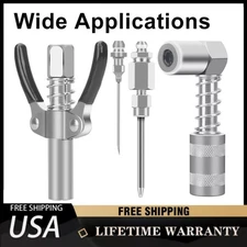 Grease Gun Accessory Kit 90 Degree Coupler Adapter Grease Needle Tips Dispenser
