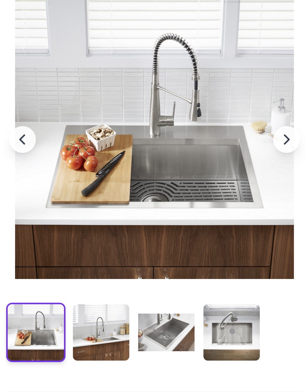Kohler All-In-One Kitchen Sink Combo Pro W/Faucet SS Silver