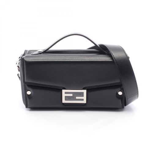 FENDI Soft Trunk Baguette Shoulder Bag Leather Black 7VA565ASIVF0GXN