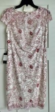 TADASHI Shoji New With Tags Women's Floral Rose Motif Sheath Dress Size 10P