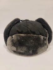  Fur Men Hat Russian Aviator Trapper Hat Winter Ski Ushanka Earflap