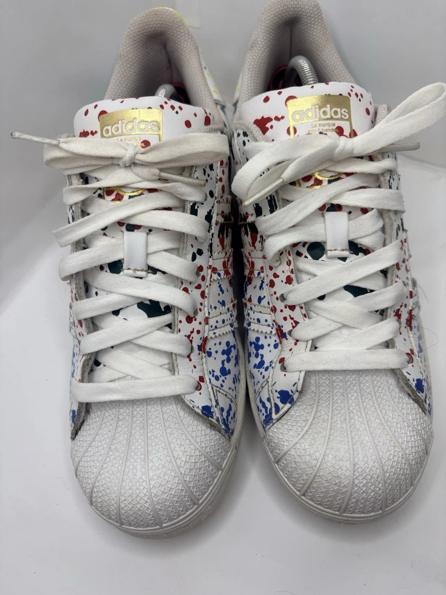 adidas gazelle silver green womens Adidas Rainbow Paint Splatter Superstars