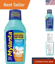 New Vanilla Caramel Liquid Antacid for Heartburn & Gas Relief – 12 Fluid Ounces