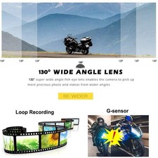 Dash Cam Moto Grandangolare 130° Doppia Fotocamera Anteriore e Posteriore Full H - Miniatura 4