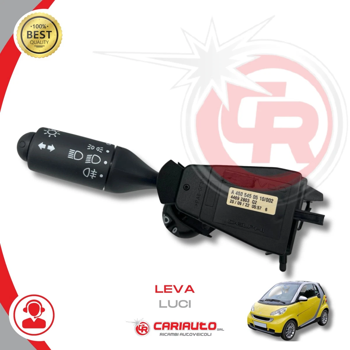 Modanature interne Regola I Fari Interruttore Pannello Decorazione Copertura Adesivi Per Auto Colorati Ed Eleganti Per Smart 453 Fortwo Forfour(Nero
