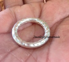 5mm Hammered Round Band Ring Solid 925 Sterling Silver Wide Band Statement Ring