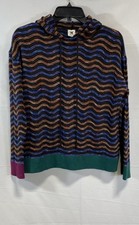 Felpa con cappuccio e zip intera Missoni uomo multicolore maglia zig zag taglia M