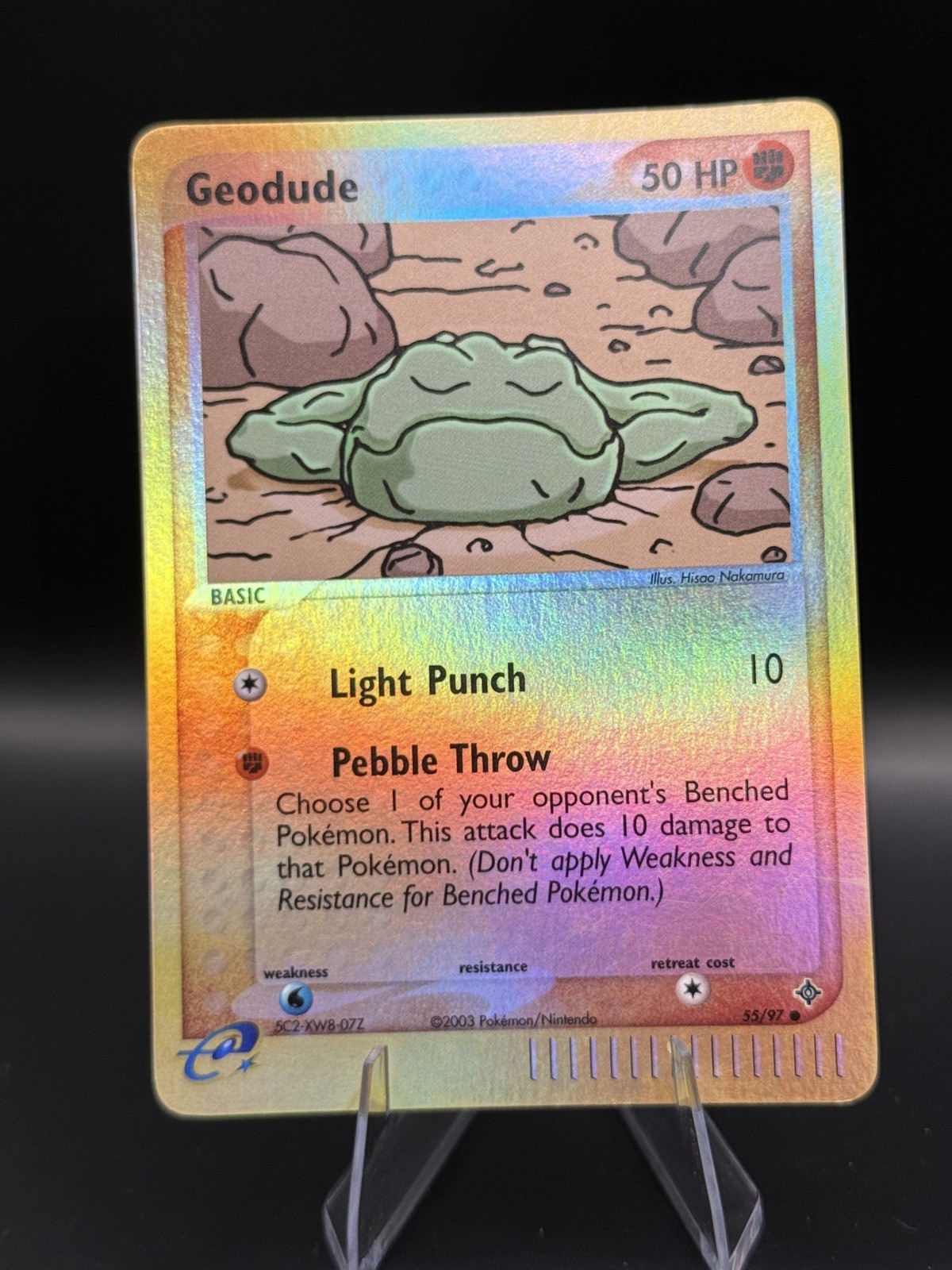Pokemon Card Geodude 55/97 EX Dragon Reverse Holo 107💎NM💎