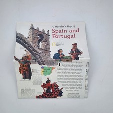 Travel Ephemera A Travelers Map of Spain and Portugal National Geographic (VG)
