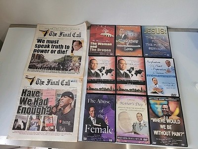 Spiritual Teachings Lot #2: 9 Louis Farrakhan DVDs + 2 Final Call Magazines