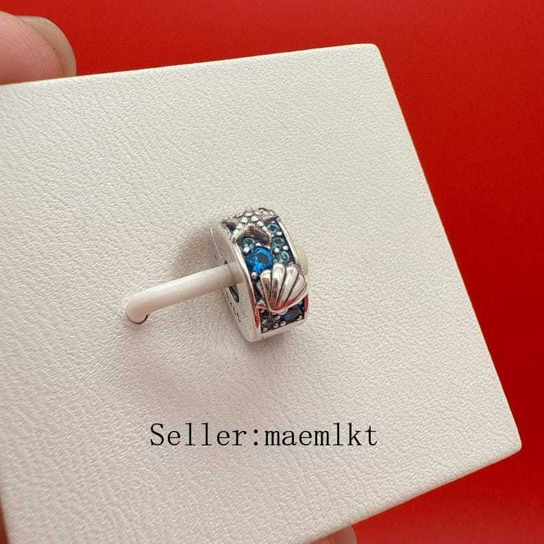 New 925 Sterling Silver Tropical Starfish & Shell Clip Charm,Clip Charm