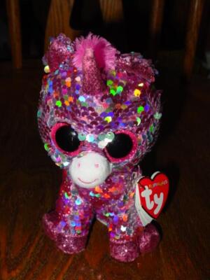 Ty Beanie Boos Flippables 6'' SPARKLE Color Changing Sequins Unicorn Plush MWMTs