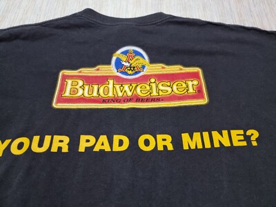 rare vintage VTG 1995 Budweiser BEER Your Pad Or Mine Frog T Shirt