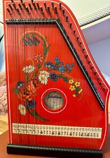 Vintage GDF Jubeltone Child  s Zither Harp, German Stringed Instrument, 1970s