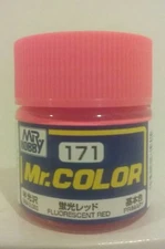 Gunze Sangyo /Mr Color C-171 Semi - Gloss, Fluorescent Red 
