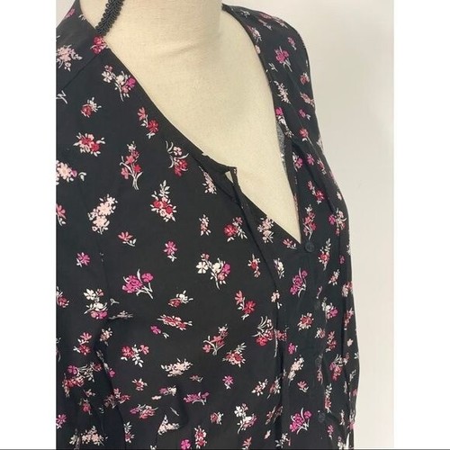NWOT Mudd Floral Smock Hem Top Black Juniors Size M - Picture 3 of 5
