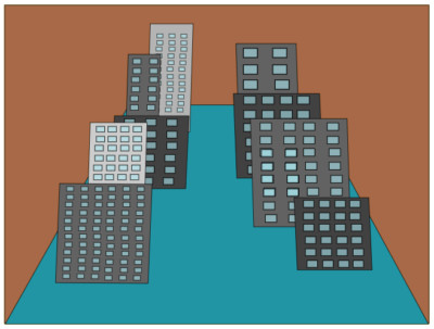 Abstract Cityscape Drawing (Digital Art Download (Custom Art Available)