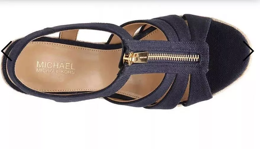 New Michael Kors Berkley Espadrille Wedge Sandal platform Tappered