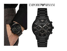 ARMANI MENS CHRONO WATCH AR11349 BLACK DIAL - CERTIFICATE - WARRANTY -RRP 329.00