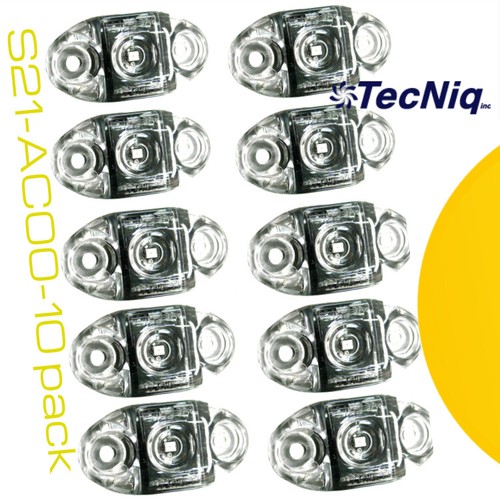 10pack TecNiq S21 Amber Clear Lens LED SIDE Clearance Marker Heavy Duty USA - Bild 2 von 3
