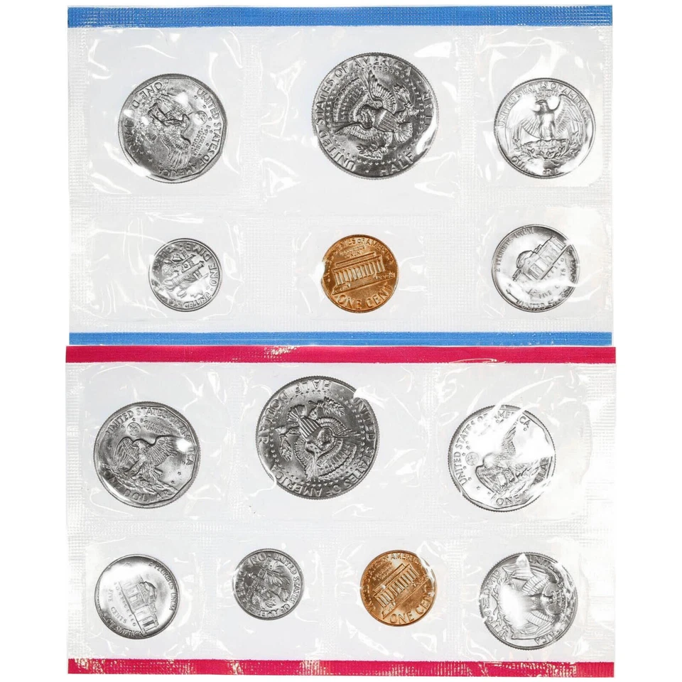 Juego de acuñación de Estados Unidos 1981 ~ 13 monedas ~ P & D ~ embalaje gubernamental sin circular OGP Foto 3 de 3