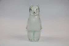 Murano Style Sommerso Art Glass Hand Blown Polar Bear Sculpture Figurine