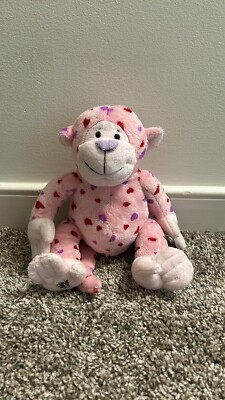 Ganz Webkinz Love Monkey HM343 Pink Hearts Plush Only, Web Code Not Included