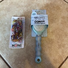 Conair Gel Grips Comfort Gel Handle Brush - Teal - Hair brush detangle  scunci