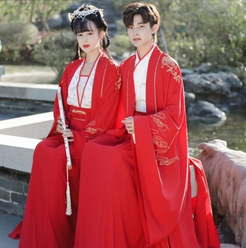 Altes chinesisches Hanfu Männer/Frauen Kleid Set Übergröße Paare Karneval Cosplay Set - Bild 3 von 18