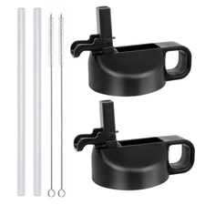 2 Pack Straw Lid Set For Hydro Flask Standard Mouth Sports Water Bottle