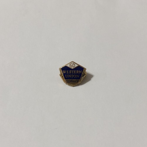 Western Union 50 Year Employee Service Pin Vintage 10k Gold Filled - Picture 2 of 6