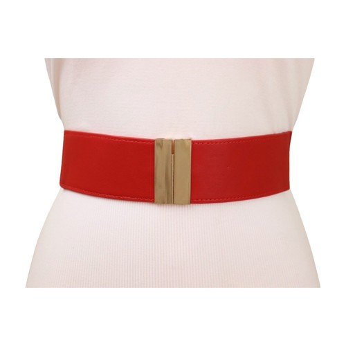 Vintage Magid Red Snakeskin Belt Gold Buckle 80s Glam Statement Belt M Jana for Magid Size M Red Genuine Snakeskin Leather Belt  main image 3