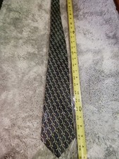 Vintage new old stock Men's Tie Navy background light blue red cream