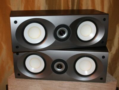 Pair of ONKYO Model SKF-550F SKC-550C Speakers. Wood Cabinet Great Sound