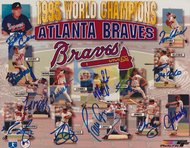 1995 Atlanta Braves Signed 8x10 Autographed photo reprint 1995 Atlanta Braves Signed 8x10 Autographed photo reprint