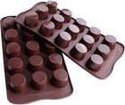 2 Pack 15-Cavity Silicone Chocolate Cup Molds for Candy Mini Peanut Butter Cup