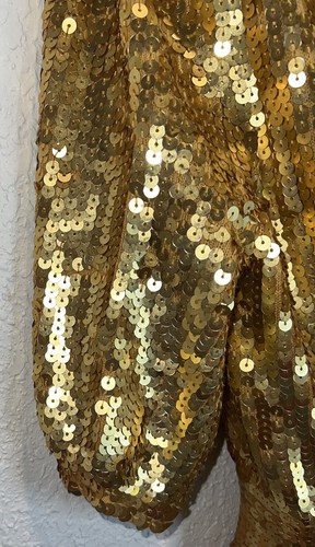 URCHIN by Mark Eisen Jacket Gold Sequins Medium $245 NWT - Picture 3 of 8