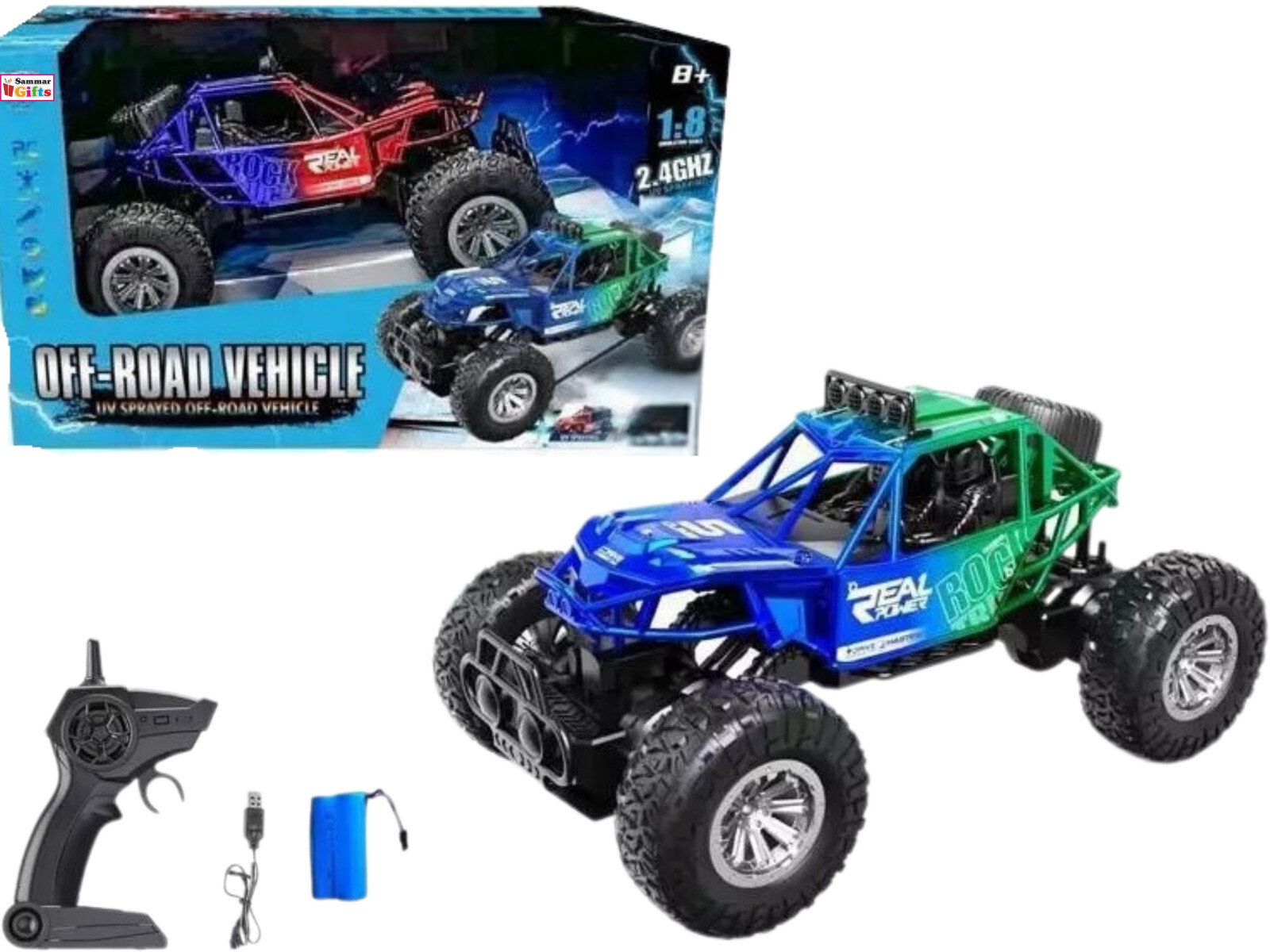 Monster Rock 2.4GZ Crawler Radio Remote Control RC Car Smoking Spray 1/18 Scale