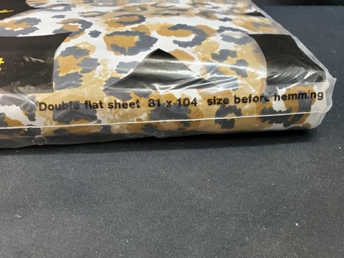 NEW Vintage 70's Tastemaker by Mohawk Double Flat Sheet JAGUAR / LEOPARD PRINT - Picture 3 of 6