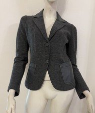 EMPORIO ARMANI Giacca grigia dettagli in vera pelle - REAL LEATHER - Tg IT 40