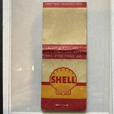 1940s Shell Gasoline Matchbook Empty ..no Advertising