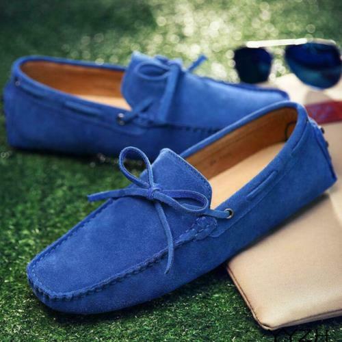 Casual Suede Leather Men Slip on Loafers Shoes Moccasin Boat Shoes Driving Shoes - Picture 6 of 28