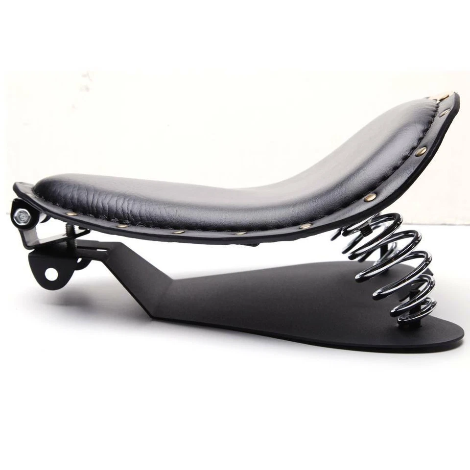 Kit de mola de assento solo para motocicletas Honda Chopper Bobber EUA couro preto macio - Imagem 4 de 4